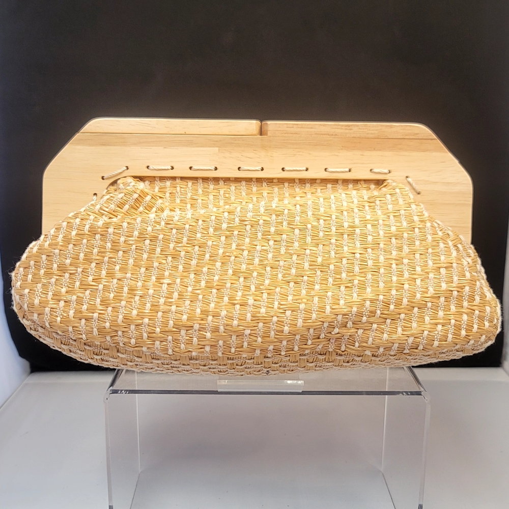 Elegant Tan Woven Clutch